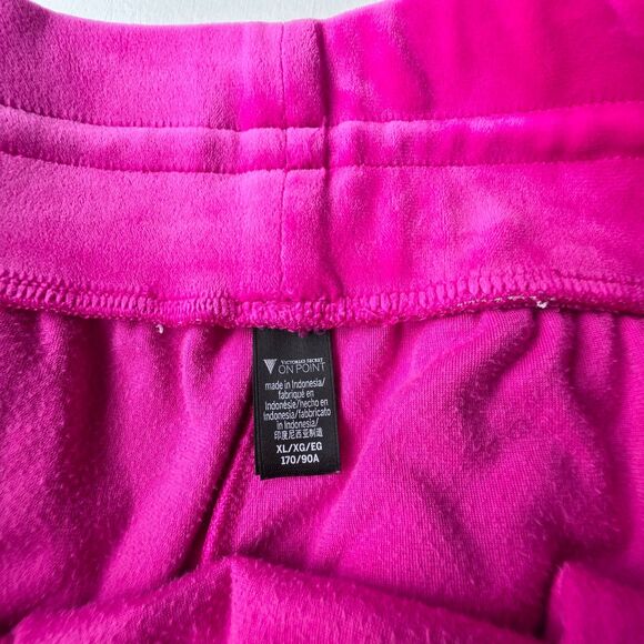 Victorias Secret Velour Joggers Tracksuit Hot Pink Wide Tapered  Size XL Women's - Picture 2 of 9